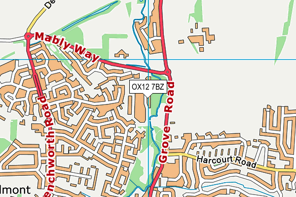 OX12 7BZ map - OS VectorMap District (Ordnance Survey)