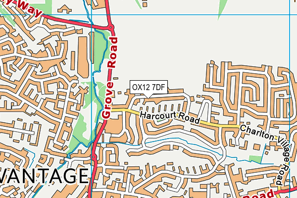 OX12 7DF map - OS VectorMap District (Ordnance Survey)