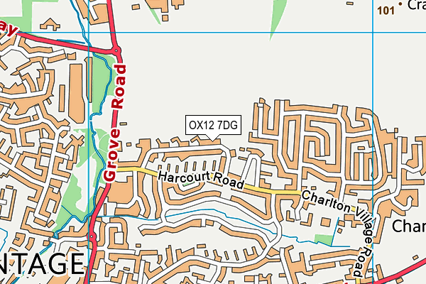 OX12 7DG map - OS VectorMap District (Ordnance Survey)