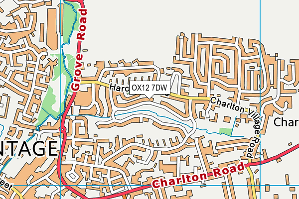 OX12 7DW map - OS VectorMap District (Ordnance Survey)