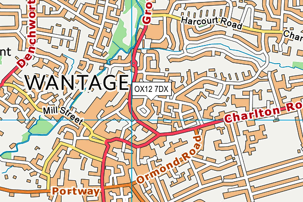 OX12 7DX map - OS VectorMap District (Ordnance Survey)