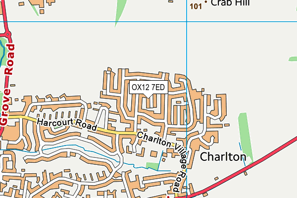 OX12 7ED map - OS VectorMap District (Ordnance Survey)