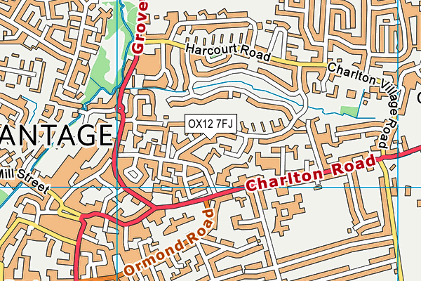 OX12 7FJ map - OS VectorMap District (Ordnance Survey)