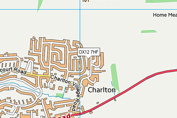 OX12 7HF map - OS VectorMap District (Ordnance Survey)