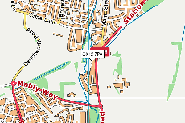 OX12 7PA map - OS VectorMap District (Ordnance Survey)