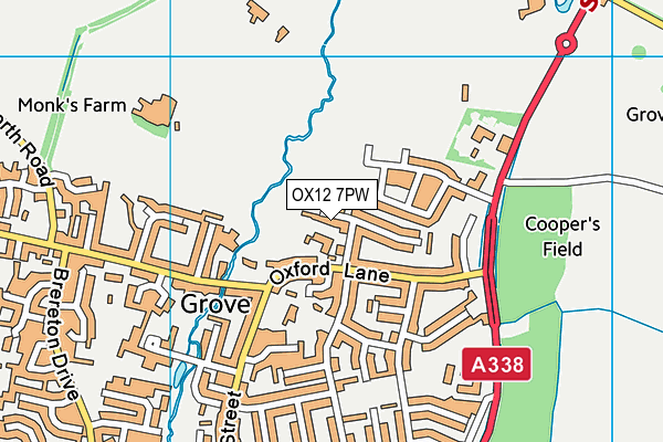 Grove Church of England School map (OX12 7PW) - OS VectorMap District (Ordnance Survey)