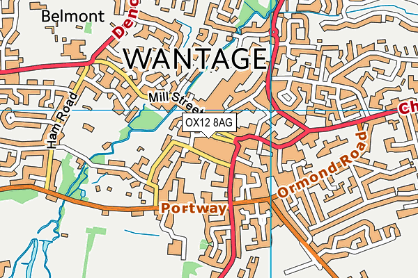 OX12 8AG map - OS VectorMap District (Ordnance Survey)