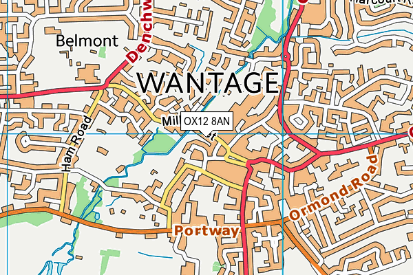 OX12 8AN map - OS VectorMap District (Ordnance Survey)