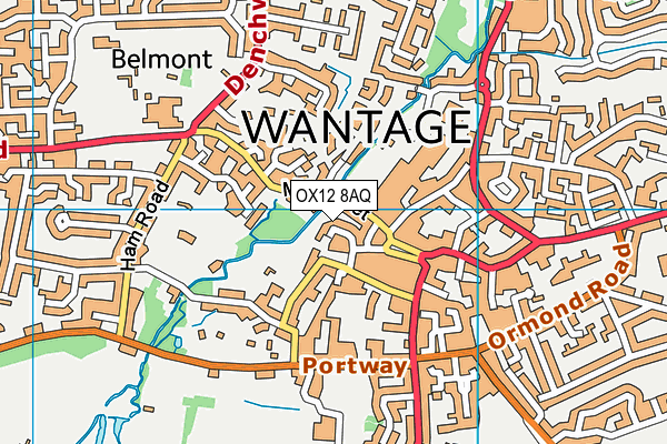 OX12 8AQ map - OS VectorMap District (Ordnance Survey)