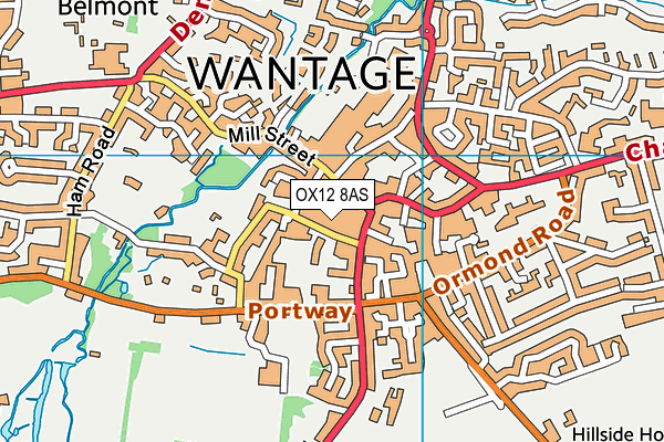 OX12 8AS map - OS VectorMap District (Ordnance Survey)