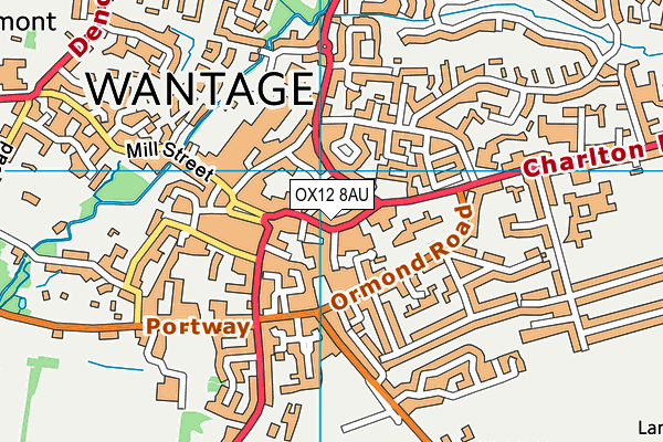 OX12 8AU map - OS VectorMap District (Ordnance Survey)