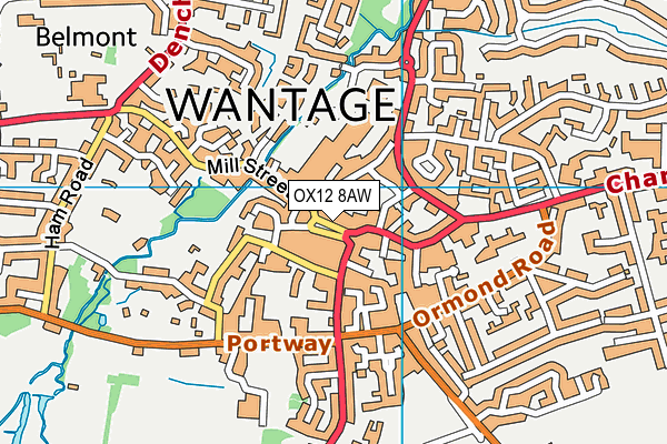 OX12 8AW map - OS VectorMap District (Ordnance Survey)