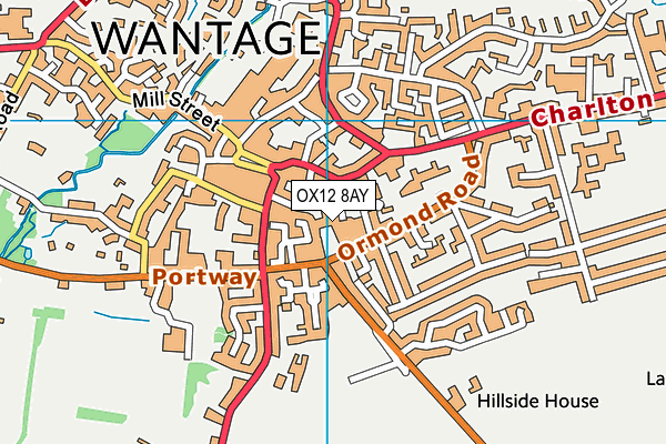 OX12 8AY map - OS VectorMap District (Ordnance Survey)