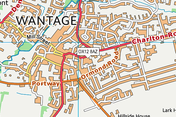 OX12 8AZ map - OS VectorMap District (Ordnance Survey)