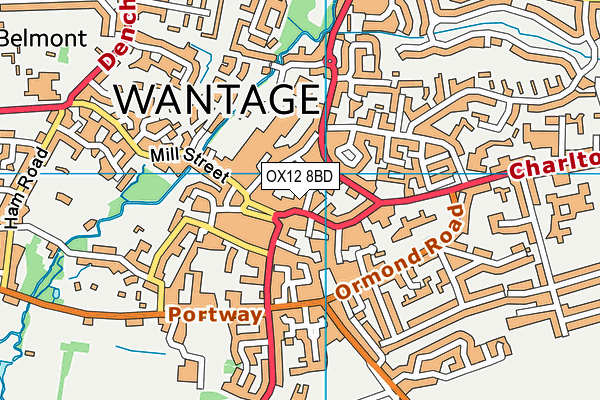 OX12 8BD map - OS VectorMap District (Ordnance Survey)