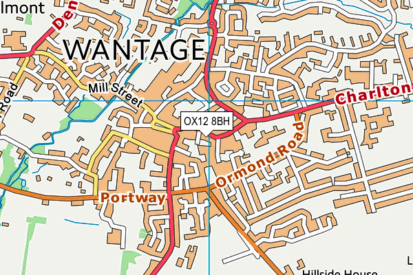 OX12 8BH map - OS VectorMap District (Ordnance Survey)