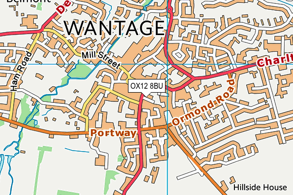 OX12 8BU map - OS VectorMap District (Ordnance Survey)