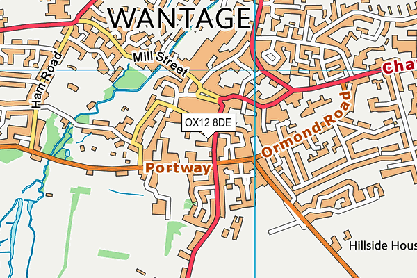 OX12 8DE map - OS VectorMap District (Ordnance Survey)