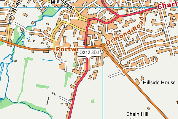 OX12 8DJ map - OS VectorMap District (Ordnance Survey)
