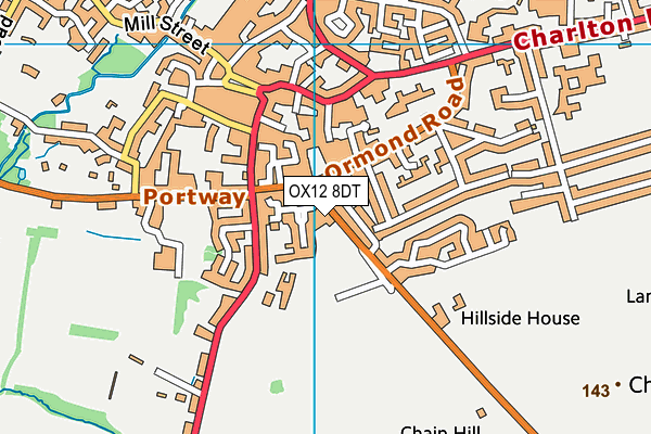 OX12 8DT map - OS VectorMap District (Ordnance Survey)