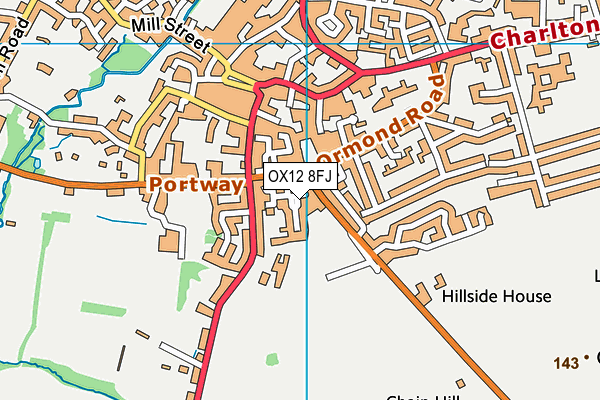 OX12 8FJ map - OS VectorMap District (Ordnance Survey)