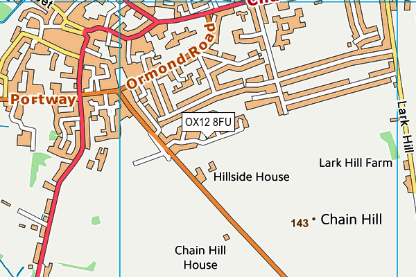 OX12 8FU map - OS VectorMap District (Ordnance Survey)