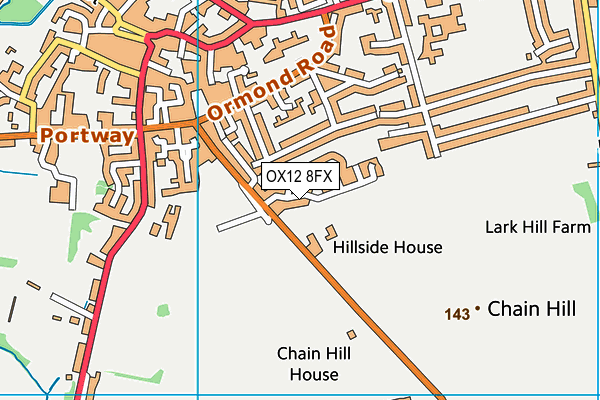 OX12 8FX map - OS VectorMap District (Ordnance Survey)