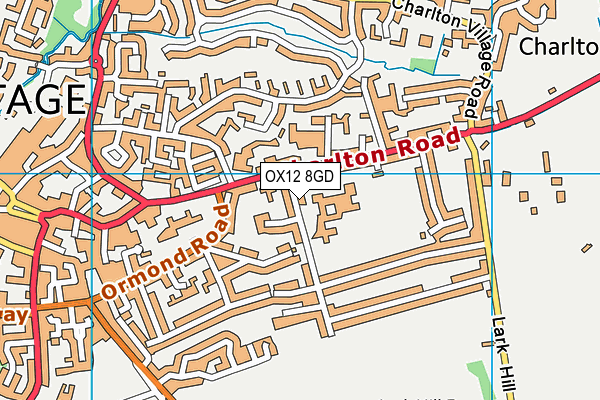 OX12 8GD map - OS VectorMap District (Ordnance Survey)