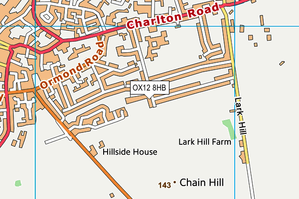 OX12 8HB map - OS VectorMap District (Ordnance Survey)