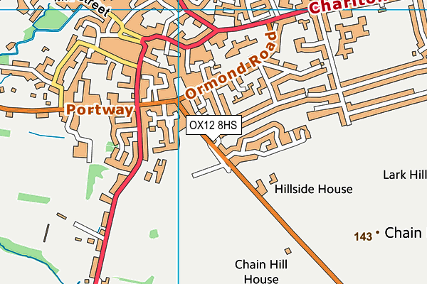 OX12 8HS map - OS VectorMap District (Ordnance Survey)