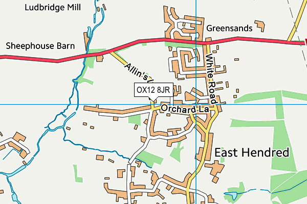 OX12 8JR map - OS VectorMap District (Ordnance Survey)