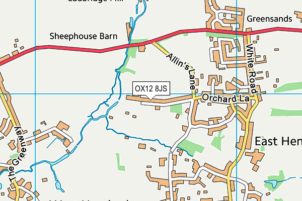 East Hendred Sports Ground map (OX12 8JS) - OS VectorMap District (Ordnance Survey)