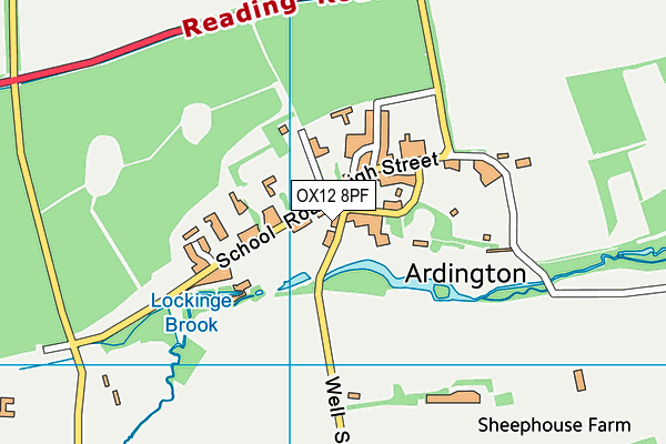 Ardington And Lockinge Sports Club map (OX12 8PF) - OS VectorMap District (Ordnance Survey)