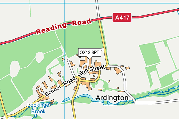 OX12 8PT map - OS VectorMap District (Ordnance Survey)