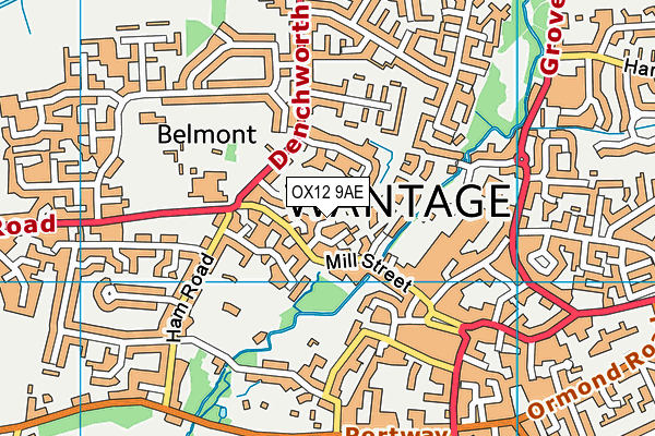 OX12 9AE map - OS VectorMap District (Ordnance Survey)