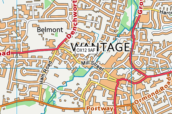 OX12 9AF map - OS VectorMap District (Ordnance Survey)