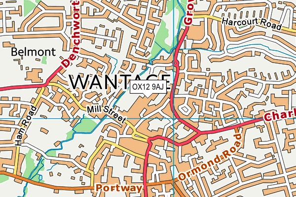 OX12 9AJ map - OS VectorMap District (Ordnance Survey)