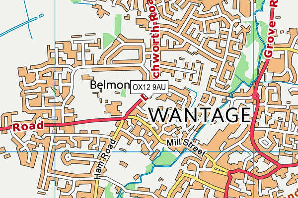 OX12 9AU map - OS VectorMap District (Ordnance Survey)