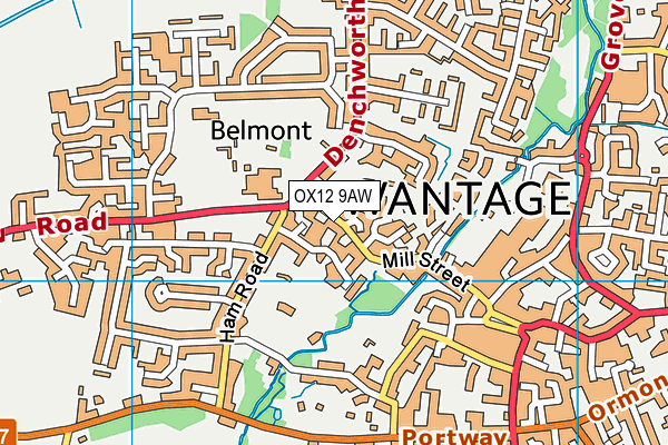 OX12 9AW map - OS VectorMap District (Ordnance Survey)