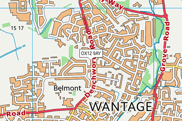 OX12 9AY map - OS VectorMap District (Ordnance Survey)