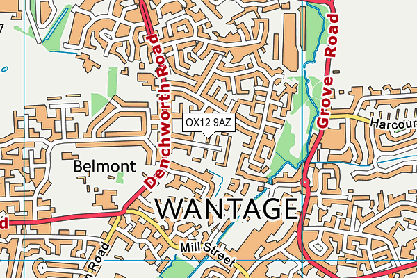 OX12 9AZ map - OS VectorMap District (Ordnance Survey)
