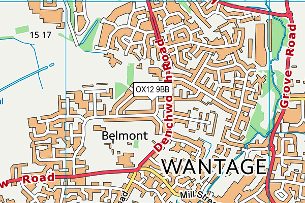 OX12 9BB map - OS VectorMap District (Ordnance Survey)