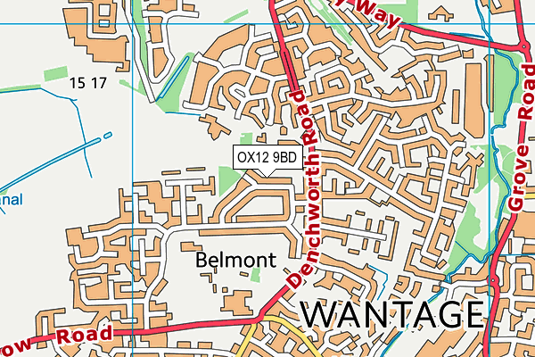 OX12 9BD map - OS VectorMap District (Ordnance Survey)