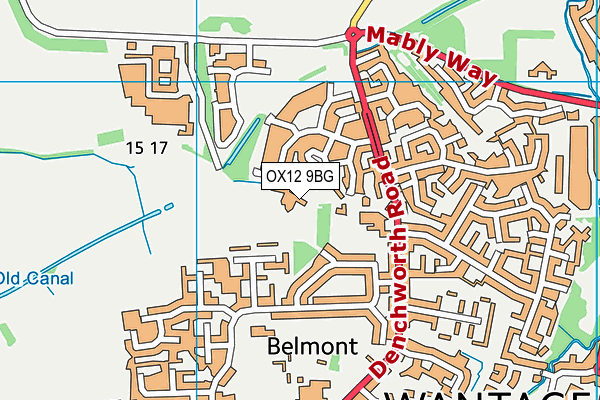 OX12 9BG map - OS VectorMap District (Ordnance Survey)