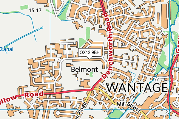 OX12 9BH map - OS VectorMap District (Ordnance Survey)