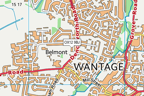 OX12 9BJ map - OS VectorMap District (Ordnance Survey)