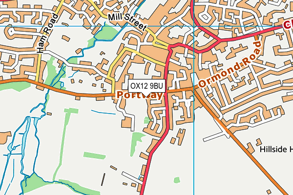 Wantage Leisure Centre map (OX12 9BU) - OS VectorMap District (Ordnance Survey)