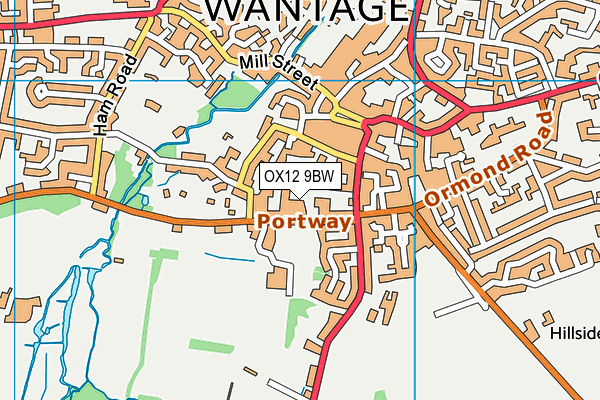 OX12 9BW map - OS VectorMap District (Ordnance Survey)