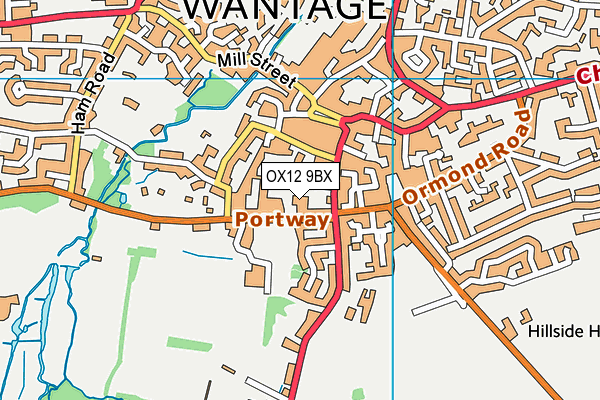 OX12 9BX map - OS VectorMap District (Ordnance Survey)
