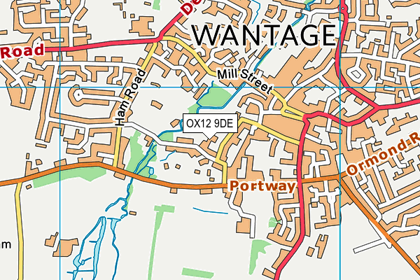 OX12 9DE map - OS VectorMap District (Ordnance Survey)